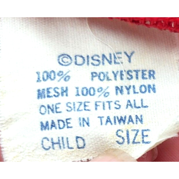 Vintage Disney Child Size Mickey Mouse Red Cap Mesh Back Snap Back Black Bill - Picture 8 of 10